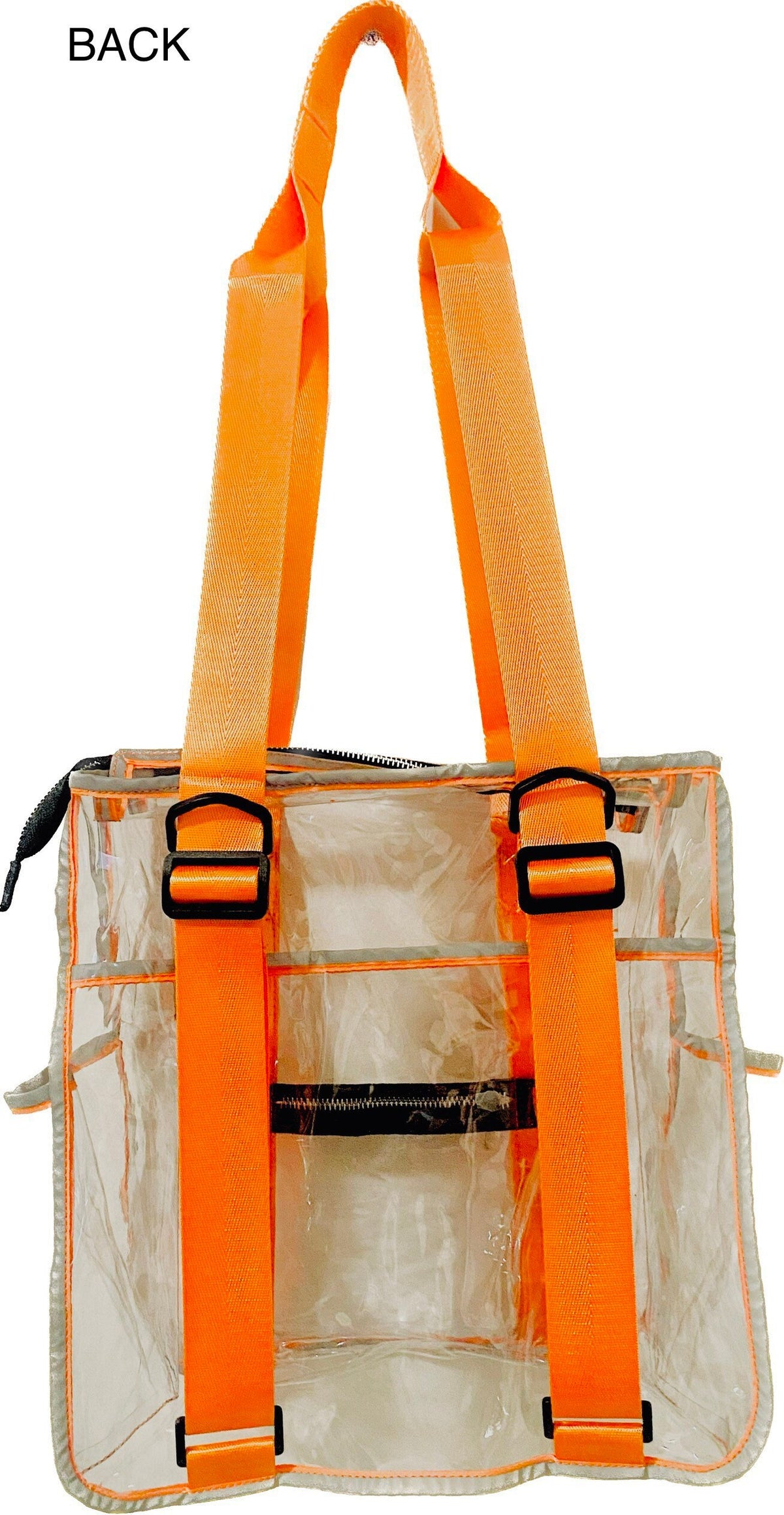 Clear Tote Pack with Orange High Vis Trim
