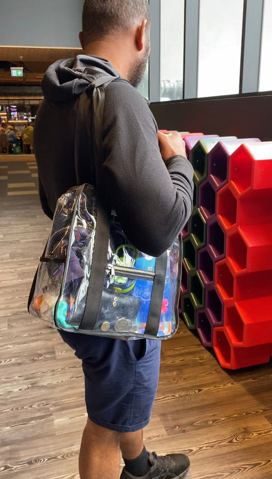 Clear Tote Pack with Black Trim