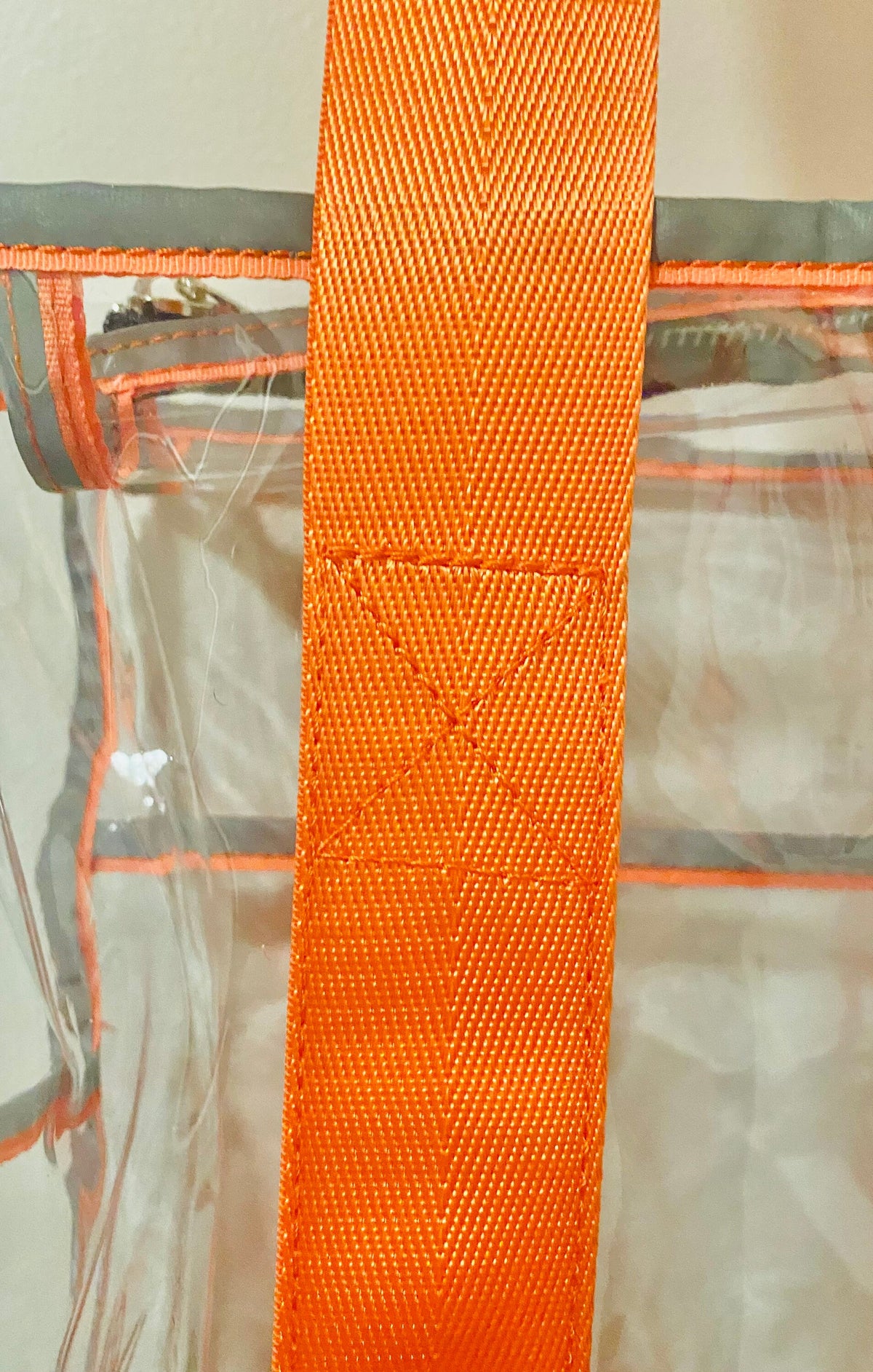Clear Tote Pack with Orange High Vis Trim