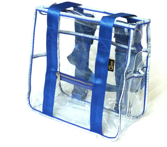 Clear Tote Pack with Blue High Vis Trim