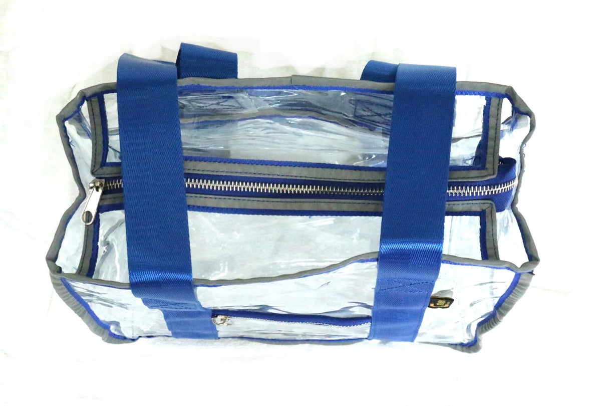 Clear Tote Pack with Blue High Vis Trim
