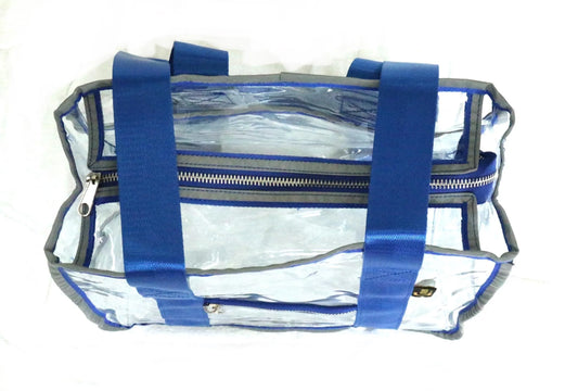 Clear Tote Pack with Blue High Vis Trim