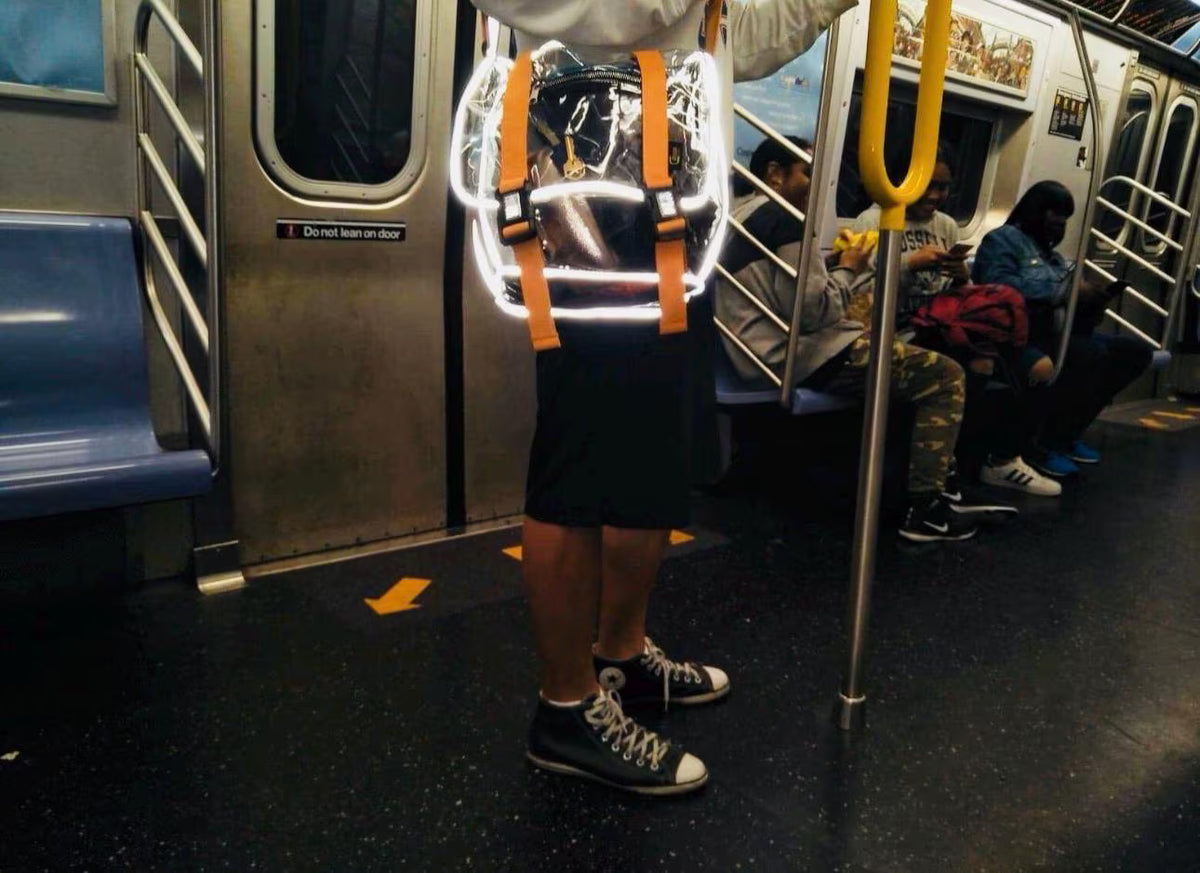 Clear Messenger Bag in High Vis Orange