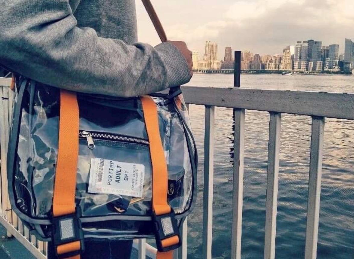 Clear Messenger Bag in High Vis Orange