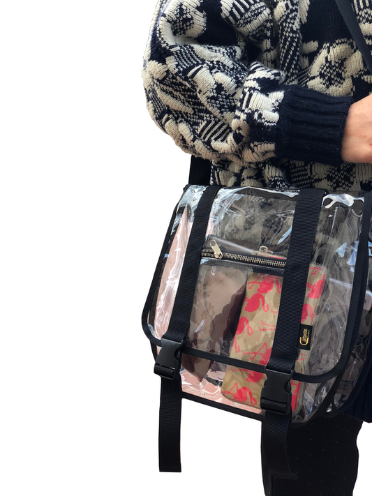 Clear Crossbody Bag with Black Trim